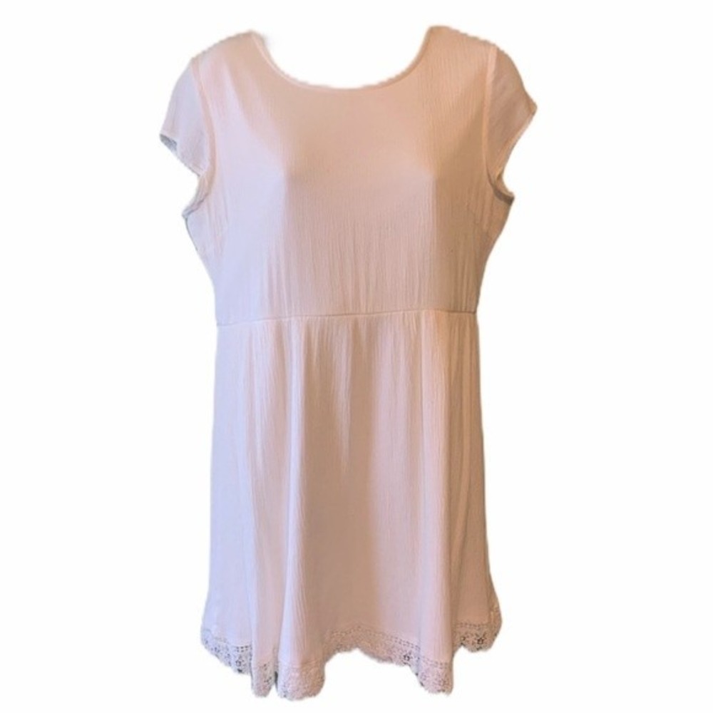 Lulu’s Cap Sleeve White Dress, Size Large